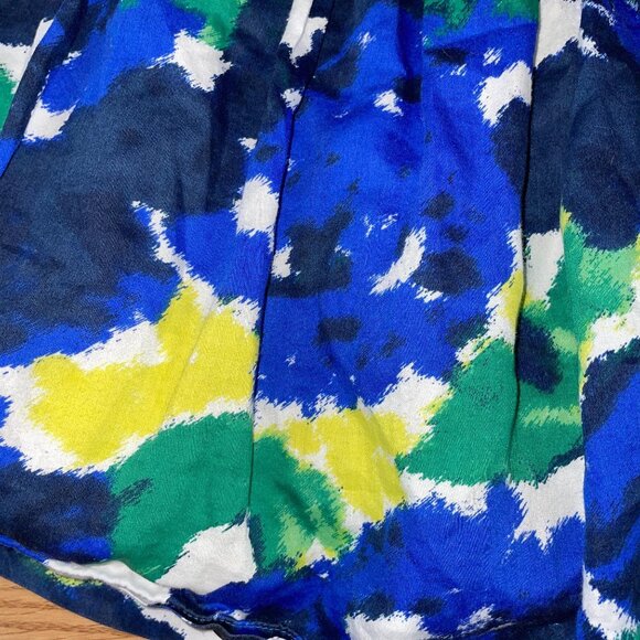 BabyGap Dress 18-24 Months Blue/Green/Yellow Abstract Floral Print Cap Sleeves - Picture 2 of 6